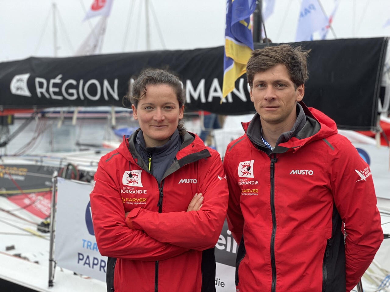 Les Havrais Sophie Faguet et Guillaume Pirouelle s'alignent sur la Transat Paprec à bord d'un voilier aux couleurs de la Région Normandie.