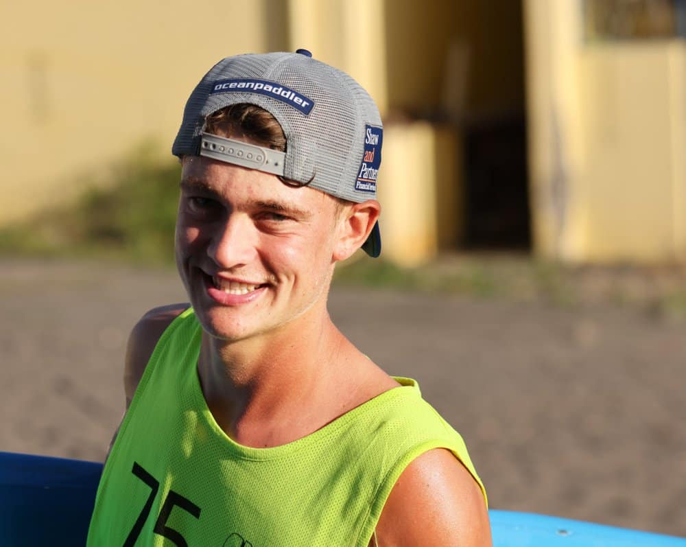 Mathis Roudaut, champion du monde de kayak s'entrainant actuellement en Guadeloupe
